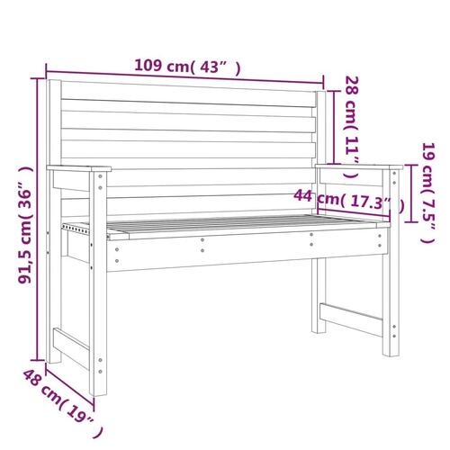 Havebænk 109x48x91,5 cm massivt douglasgran