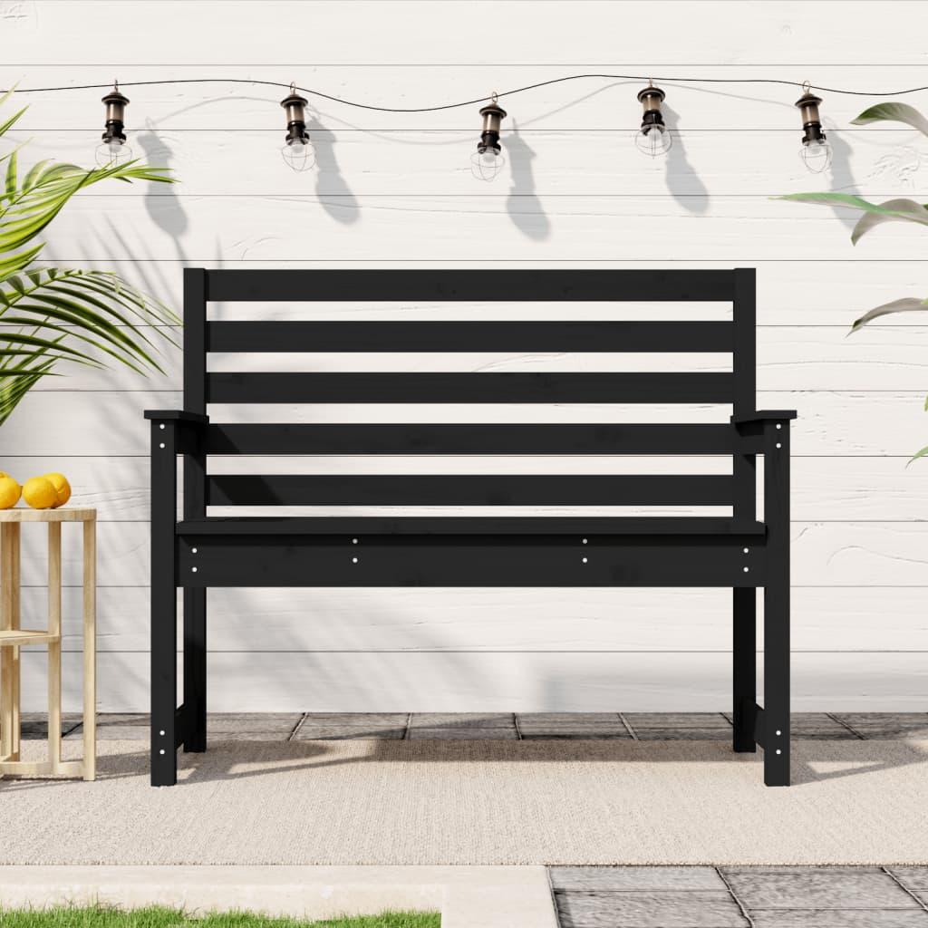 Havebænk 109x48x91,5 cm massivt fyrretræ sort