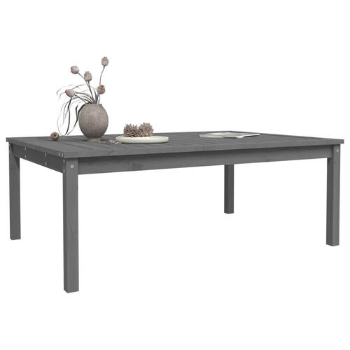 Havebord 121x82,5x45 cm massivt fyrretræ grå