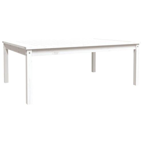 Havebord 121x82,5x45 cm massivt fyrretræ hvid