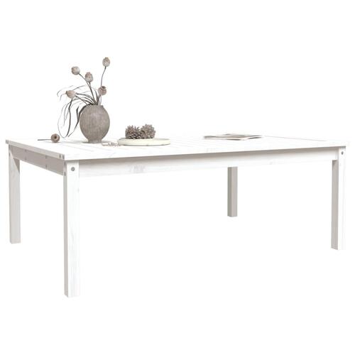 Havebord 121x82,5x45 cm massivt fyrretræ hvid
