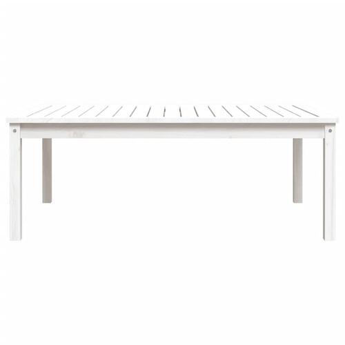 Havebord 121x82,5x45 cm massivt fyrretræ hvid