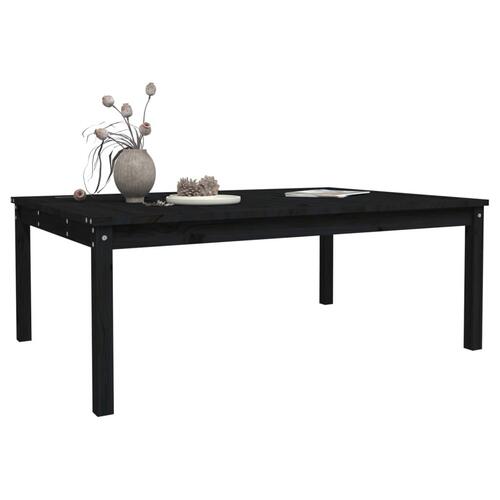 Havebord 121x82,5x45 cm massivt fyrretræ sort