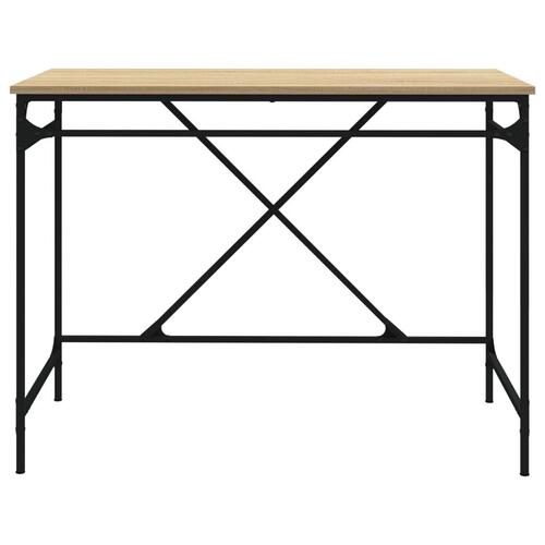 Skrivebord 100x50x75 cm konstrueret træ og jern sonoma-eg