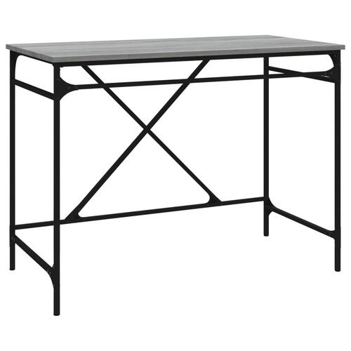 Skrivebord 100x50x75 cm konstrueret træ og jern grå sonoma-eg