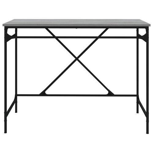 Skrivebord 100x50x75 cm konstrueret træ og jern grå sonoma-eg
