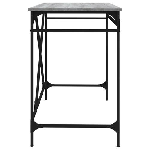 Skrivebord 100x50x75 cm konstrueret træ og jern grå sonoma-eg