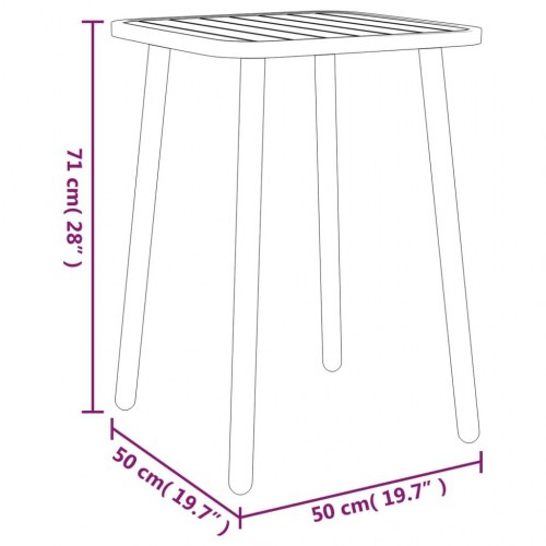 Havebord i stål 50×50×71 cm - antracitgrå