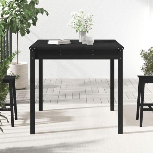 Havebord 82,5x82,5x76 cm massivt fyrretræ sort