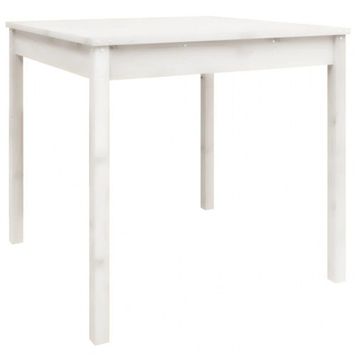 Havebord i massivt fyrretræ - hvid 82,5 × 82,5 × 76 cm