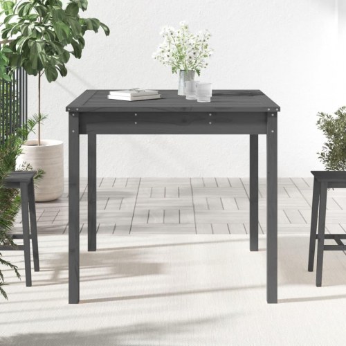 Havebord i massivt fyrretræ - grå 82,5 × 82,5 × 76 cm