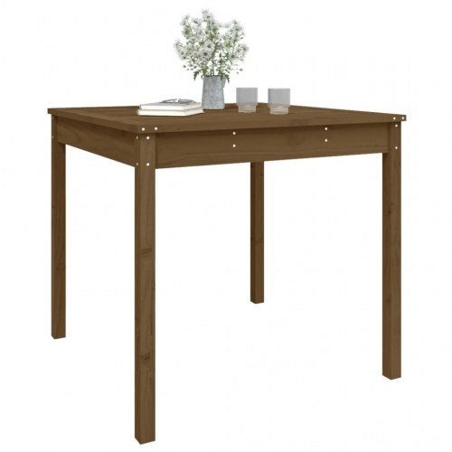 Havebord 82,5 × 82,5 × 76 cm i massivt fyrretræ - gyldenbrun