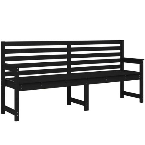 Havebænk 203,5x48x91,5 cm massivt fyrretræ sort