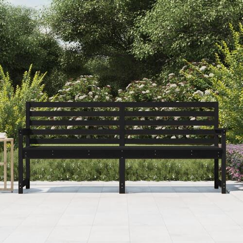 Havebænk 203,5x48x91,5 cm massivt fyrretræ sort