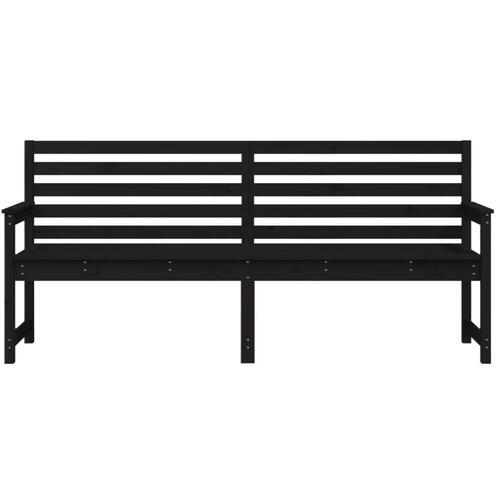 Havebænk 203,5x48x91,5 cm massivt fyrretræ sort