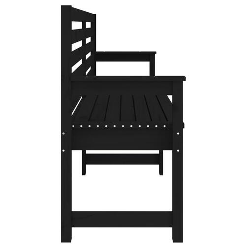 Havebænk 203,5x48x91,5 cm massivt fyrretræ sort