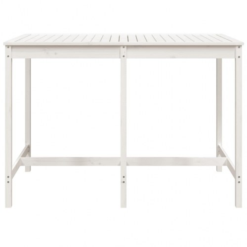 Havebord i massivt fyrretræ - hvid, 159,5 × 82,5 × 110 cm