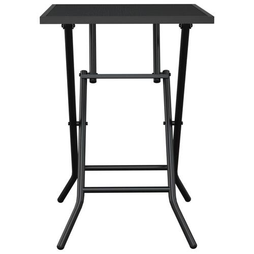 Foldbart havebord 50x50x72 cm stål og meshstof antracitgrå