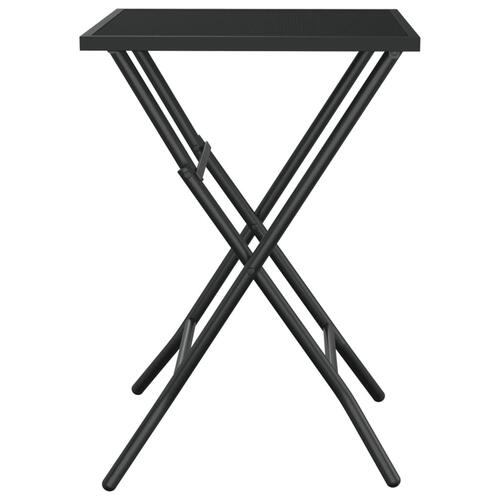 Foldbart havebord 50x50x72 cm stål og meshstof antracitgrå