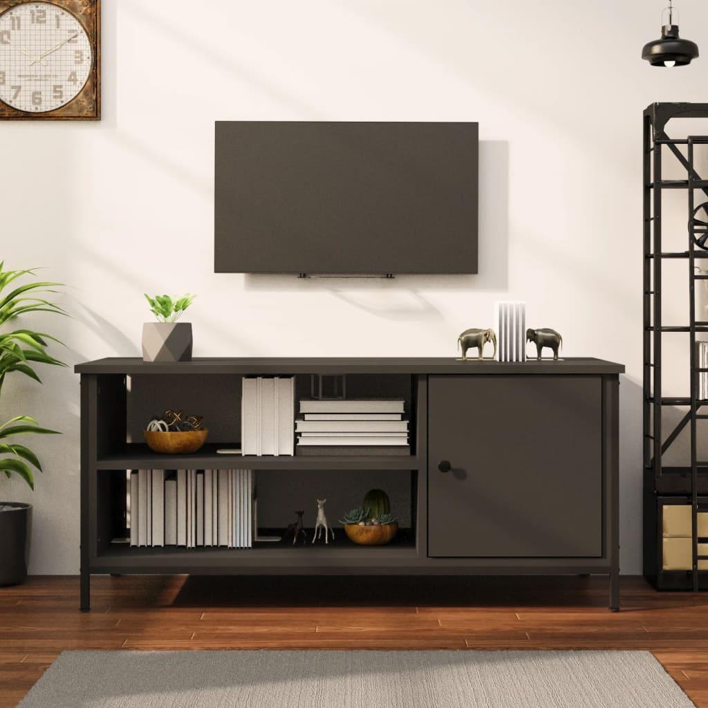 Tv-bord 100x40x45 cm konstrueret træ sort