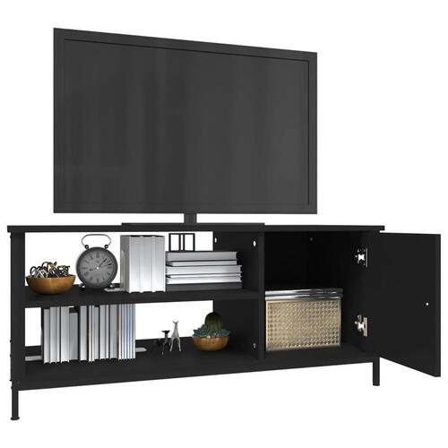 Tv-bord 100x40x45 cm konstrueret træ sort