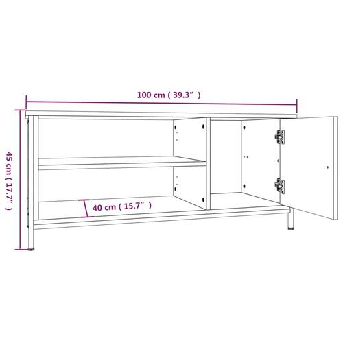 Tv-bord 100x40x45 cm konstrueret træ sort