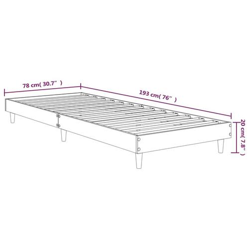 Sengeramme 75x190 cm uden madras konstrueret træ sonoma-eg