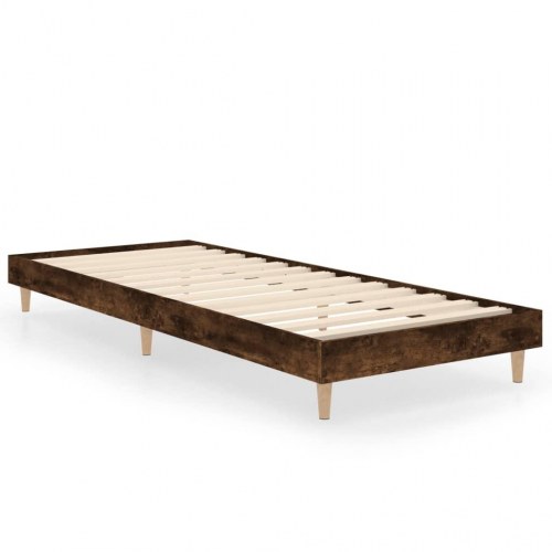 Sengeramme 75×190 cm i konstrueret træ - røget eg, uden madras
