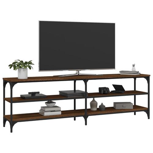 Tv-bord 160x30x50 cm konstrueret træ brun egetræsfarve