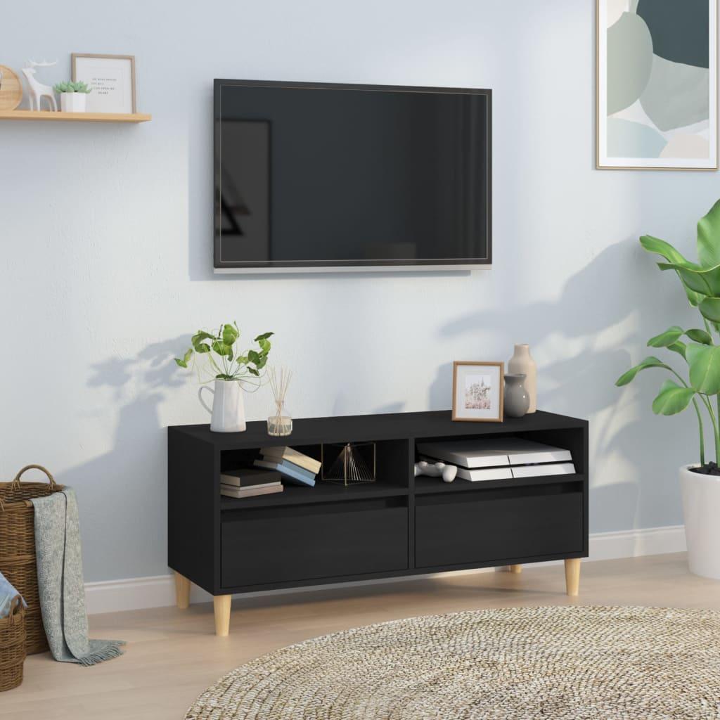 Tv-bord 100x34,5x44,5 cm konstrueret træ sort