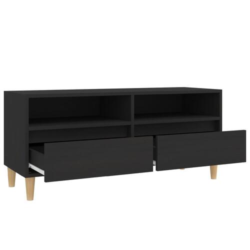 Tv-bord 100x34,5x44,5 cm konstrueret træ sort