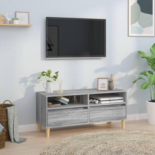 Tv-bord 100x34,5x44,5 cm konstrueret træ grå sonoma-eg