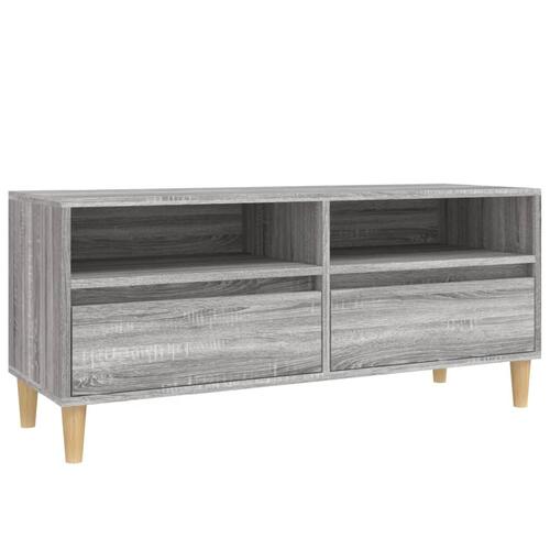 Tv-bord 100x34,5x44,5 cm konstrueret træ grå sonoma-eg