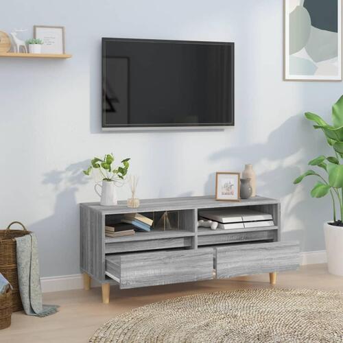 Tv-bord 100x34,5x44,5 cm konstrueret træ grå sonoma-eg