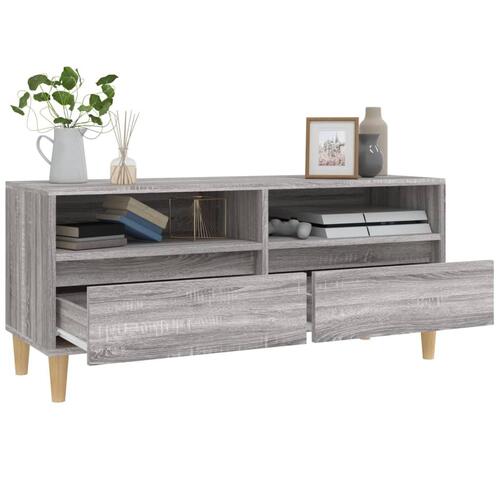 Tv-bord 100x34,5x44,5 cm konstrueret træ grå sonoma-eg
