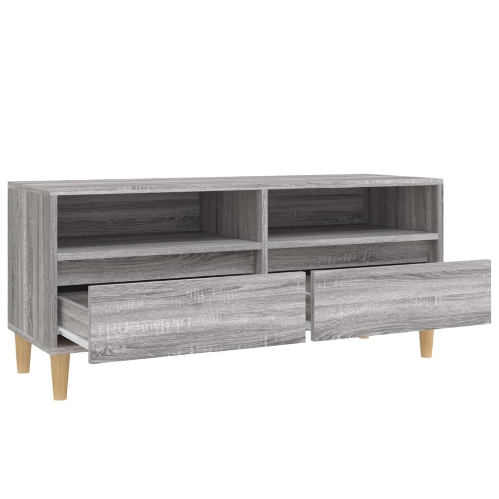 Tv-bord 100x34,5x44,5 cm konstrueret træ grå sonoma-eg