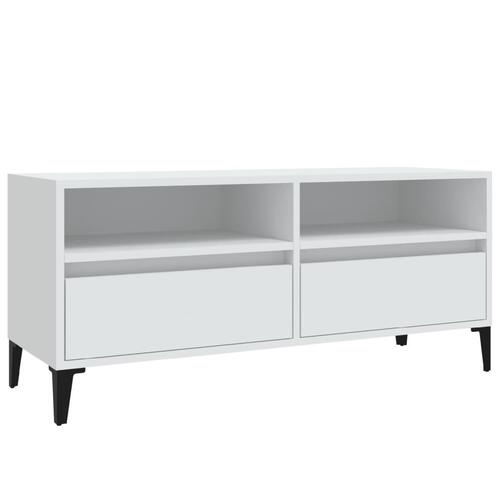 Tv-bord 100x34,5x44,5 cm konstrueret træ hvid
