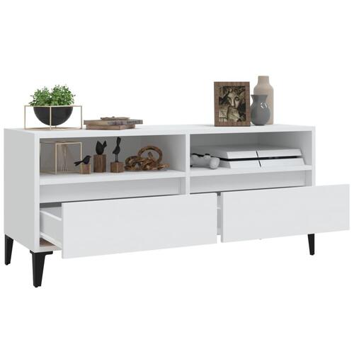 Tv-bord 100x34,5x44,5 cm konstrueret træ hvid