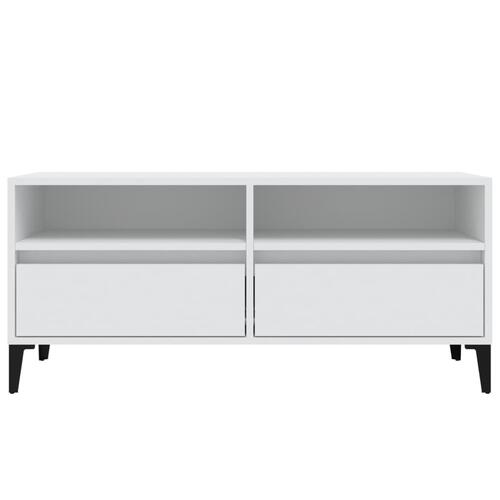 Tv-bord 100x34,5x44,5 cm konstrueret træ hvid