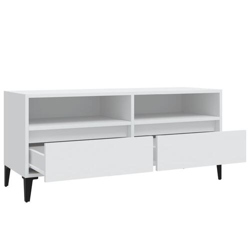 Tv-bord 100x34,5x44,5 cm konstrueret træ hvid