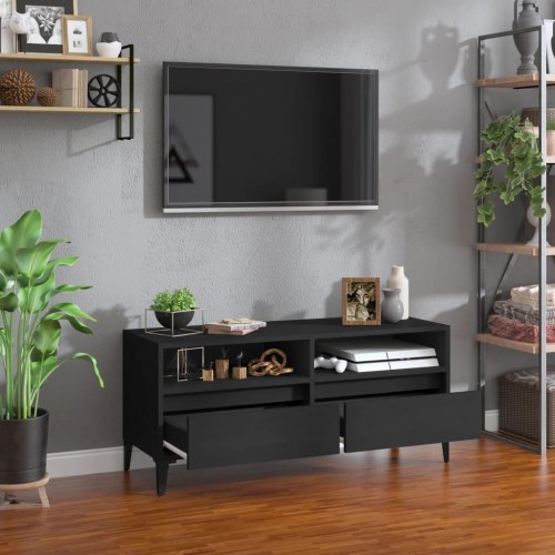 Tv-bord 100x34,5x44,5 cm konstrueret træ sort