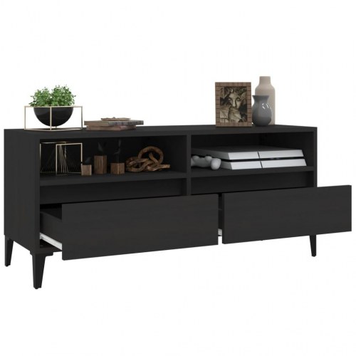 Tv-bord 100x34,5x44,5 cm konstrueret træ sort
