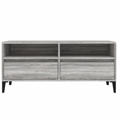 Tv-bord 100x34,5x44,5 cm konstrueret træ grå sonoma-eg