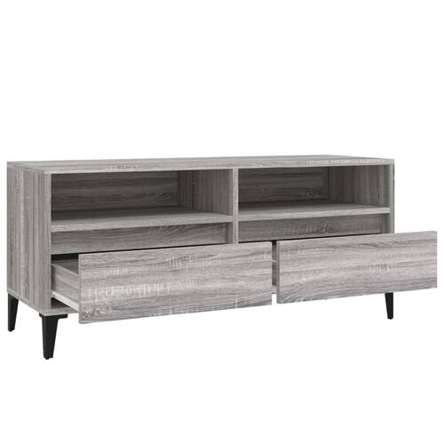 Tv-bord 100x34,5x44,5 cm konstrueret træ grå sonoma-eg