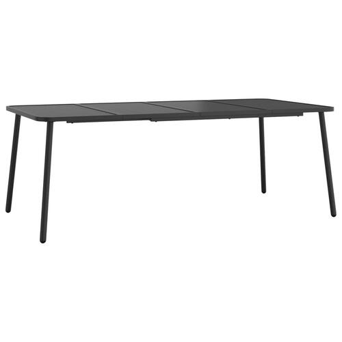 Havebord 200x100x71 cm stål antracitgrå