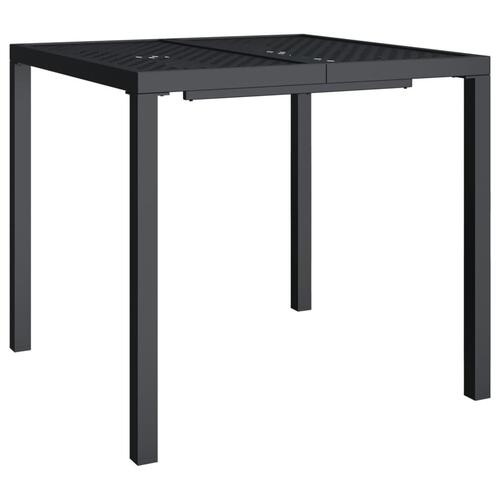 Havebord 80x80x72 cm stål antracitgrå