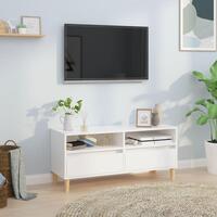 Tv-bord 100x34,5x44,5 cm konstrueret træ hvid højglans