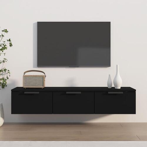 Vægskab 102x30x20 cm konstrueret træ sort