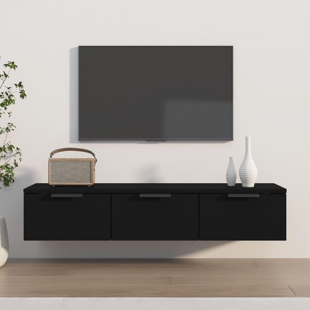 Vægskab 102x30x20 cm konstrueret træ sort