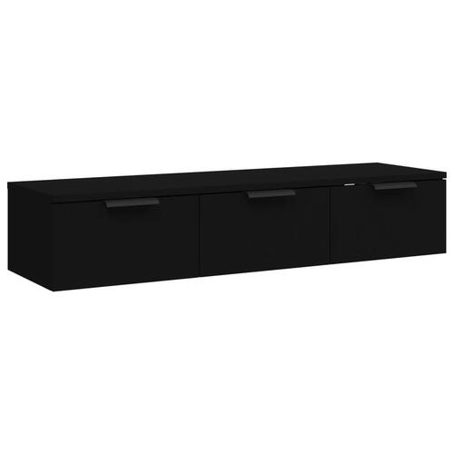 Vægskab 102x30x20 cm konstrueret træ sort